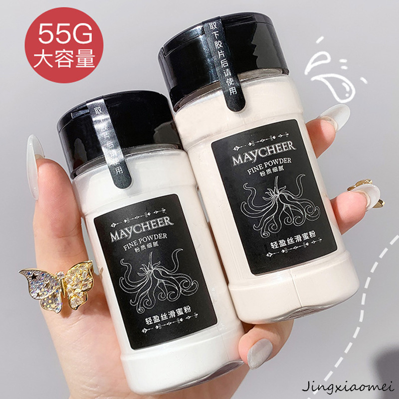 (Hàng Mới Về) Phấn Phủ Dạng Bột Màu Đen / Ớt Đỏ Kiểm Soát Dầu Hiệu Quả