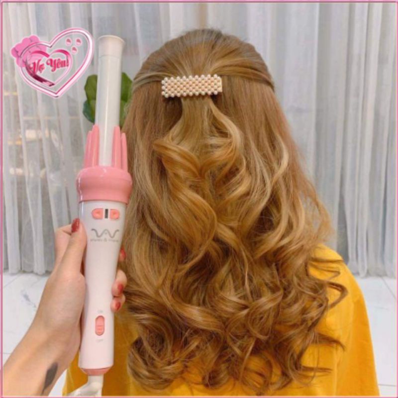 Máy Uốn Tóc Xoăn Tạo Kiểu Tự Động Cao Cấp, Lược Uốn Xoăn Tự Động Xoay 360 Độ.máy uốn tóc vivi
