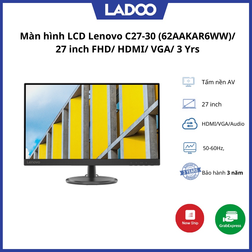 Màn hình LCD Lenovo C27-30 (62AAKAR6WW)/ 27 inch FHD/ HDMI/ VGA/ 3 Yrs
