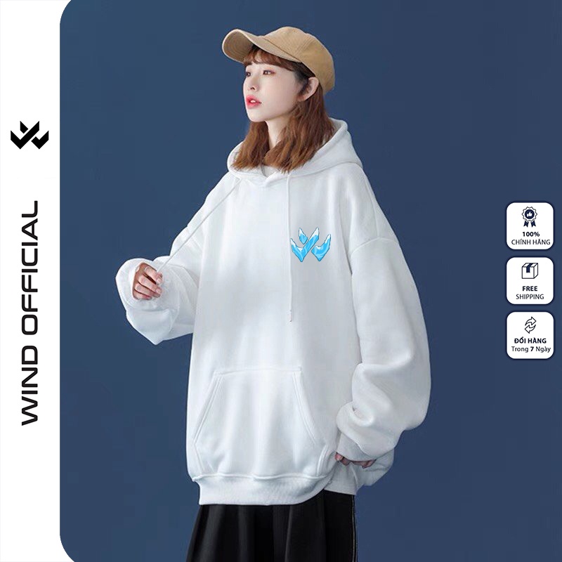 Áo hoodie form rộng WIND unisex nỉ bông BASIC thời trang nam nữ oversize ulzzang