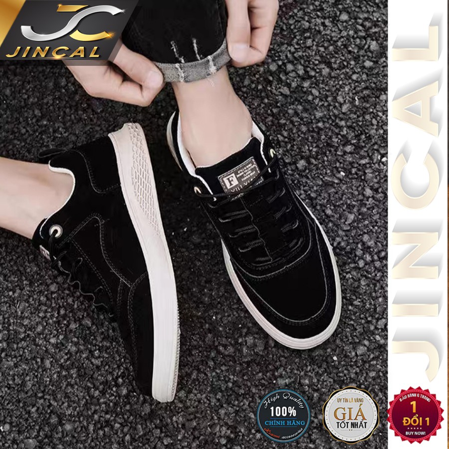 Giày nam thể thao cao cấp [Full Box] giày da nam lộn thoáng mát nâng chiều cao chính hãng, Jincal mã G259