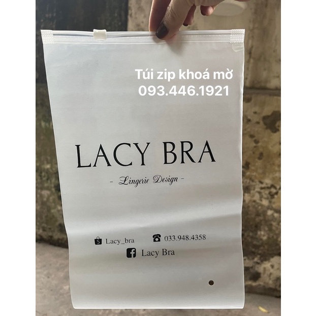 nhận in số lượng 100 cái túi zip lụa khoá kéo