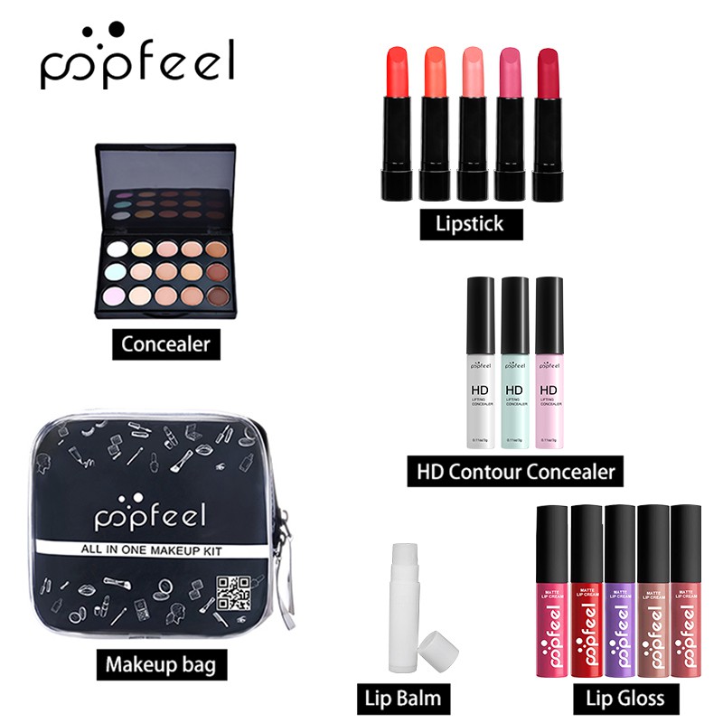 (Hàng Mới Về) Bộ Mỹ Phẩm Trang Điểm Môi Popfeel 001