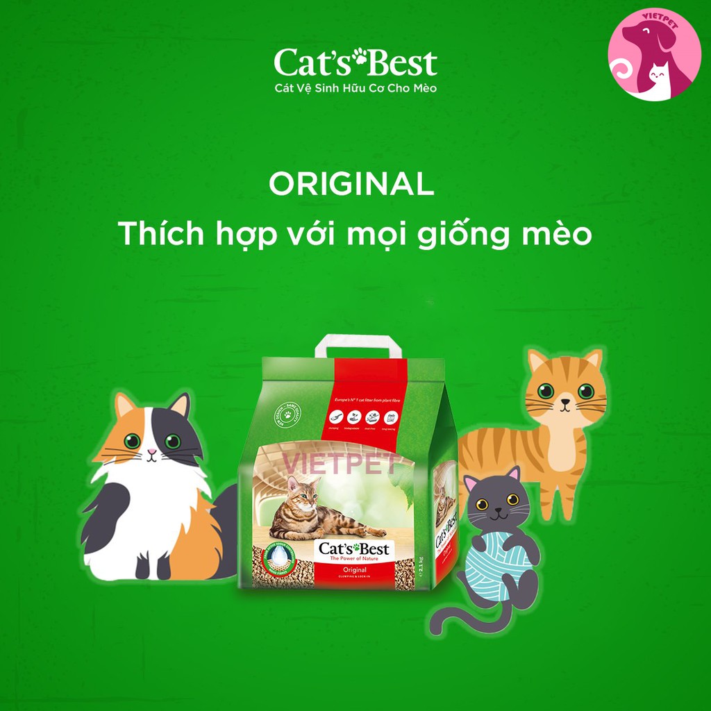 🧧[SALE LỚN] 🧧 Cát vệ sinh hữu cơ cho mèo Cat's Best Original 30L 13kg