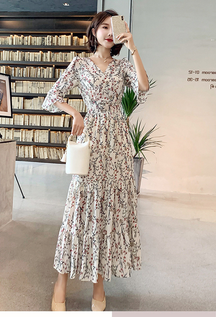 2021 NEW ARRIVAL ready stock french style dress Floral skirt women fashion clothes