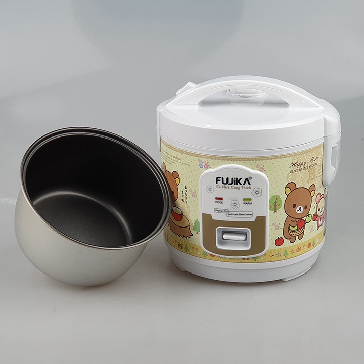 Nồi cơm điện Fujika FJ-NC1815 dung tích 1.8L công suất 700W nắp gài lồng men chống dính - Chính hãng BH 12 tháng