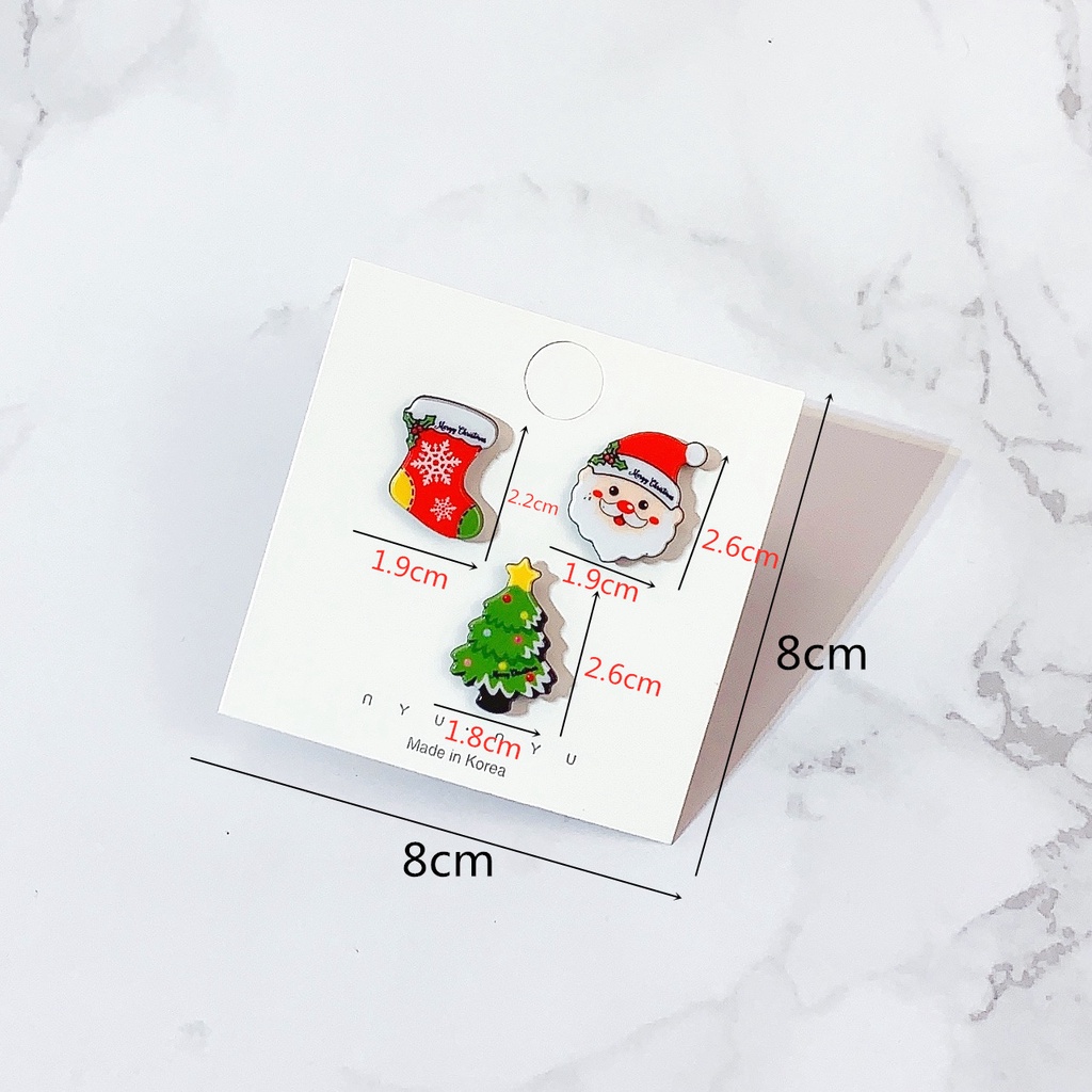 Bộ 3 Huy Hiệu Cài Áo Hình Cây Thông Giáng Sinh Ngộ Nghĩnh