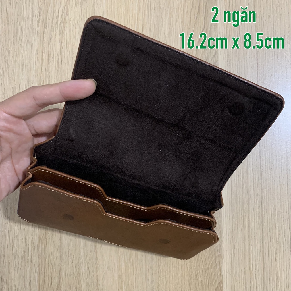 Bao da túi đeo hông thắt lưng nằm ngang 1 ngăn và 2 ngăn cho điện thoại 5 inch, 5.2 inch, 5.5 inch, 6 inch, 6.3 inch