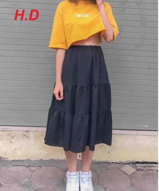Sét áo croptop Mis + chân váy ba tầng HĐ12 | BigBuy360 - bigbuy360.vn