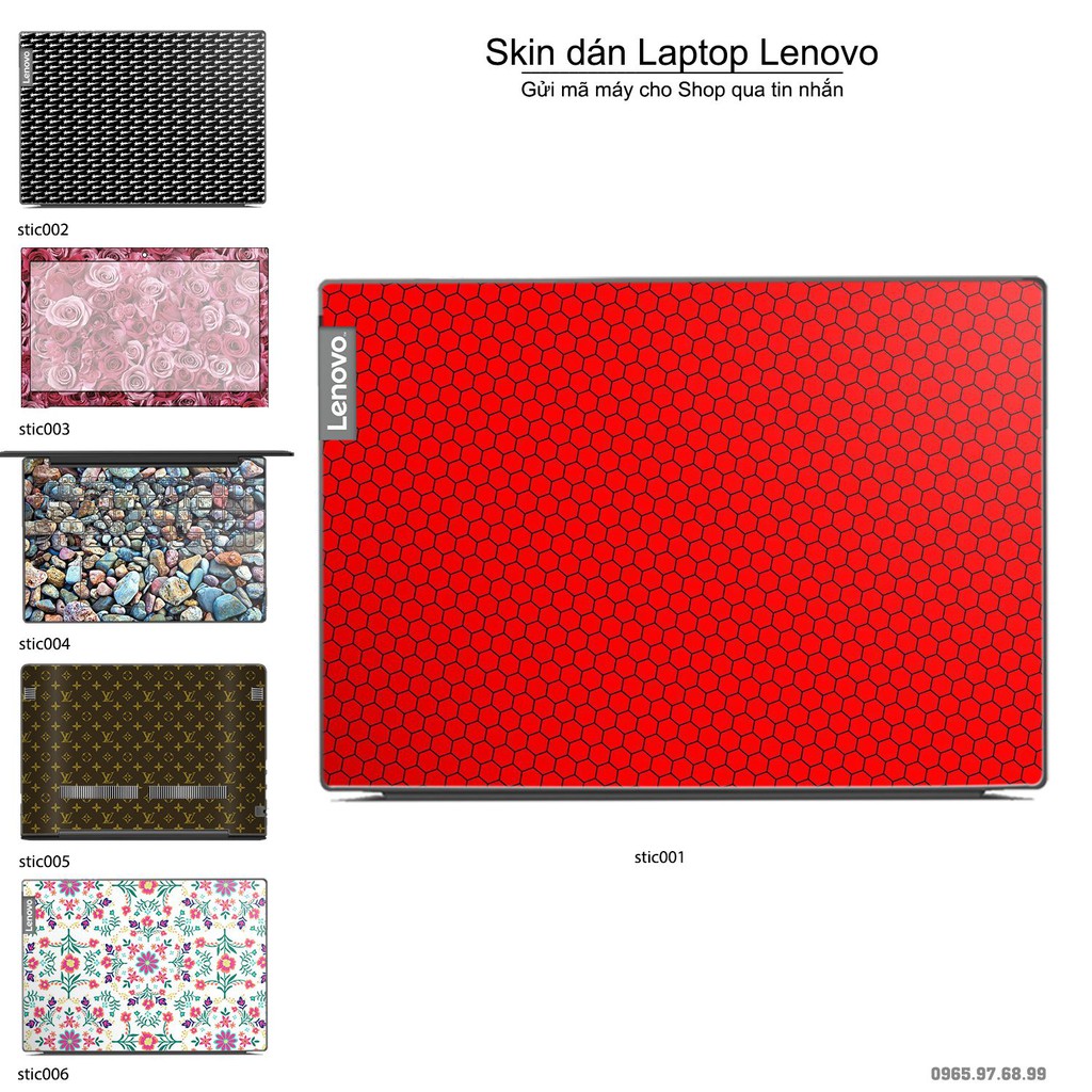 Skin dán Laptop Lenovo in hình Hoa văn sticker (inbox mã máy cho Shop)