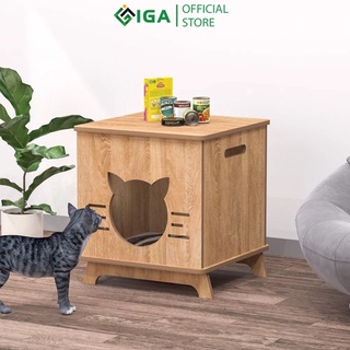 Nhà gỗ cho mèo, Catbox, ổ nằm kết hợp võng mèo bằng gỗ- GP204
