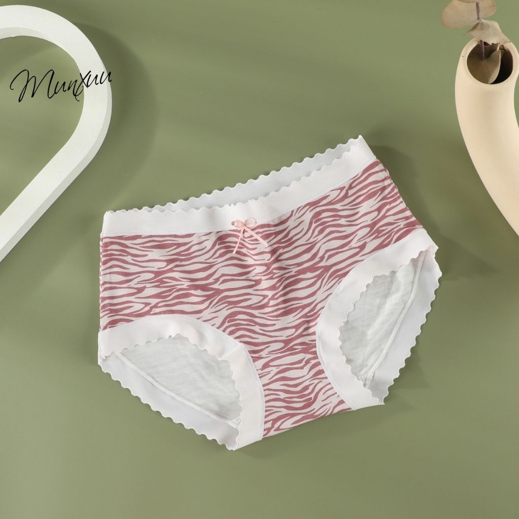 Quần lót Cotton cao cấp MUNXUU phối ren họa tiết da báo chất quyến rũ cho nữ - QC87