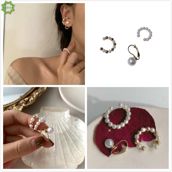 Bộ 3 Khuyên Tai Đính Ngọc Trai Nhân Tạo Sang Trọng Cho Nữ