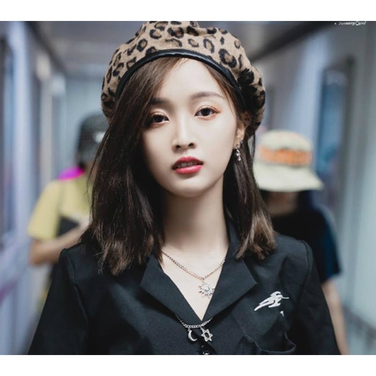 Mũ Beret Họa Tiết Da Báo Cá Tính Cho Nữ