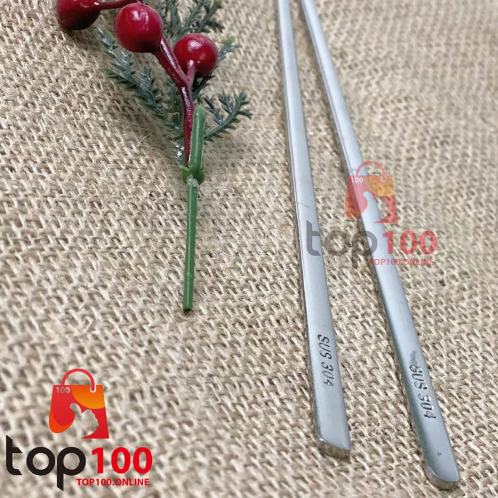 1 Đôi Đũa Inox 304 Kiểu Hàn Quốc