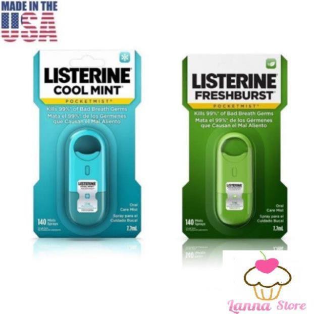 ( KIBO ) Xịt thơm miệng Listerine Pocketmist (7.7ml) - USA