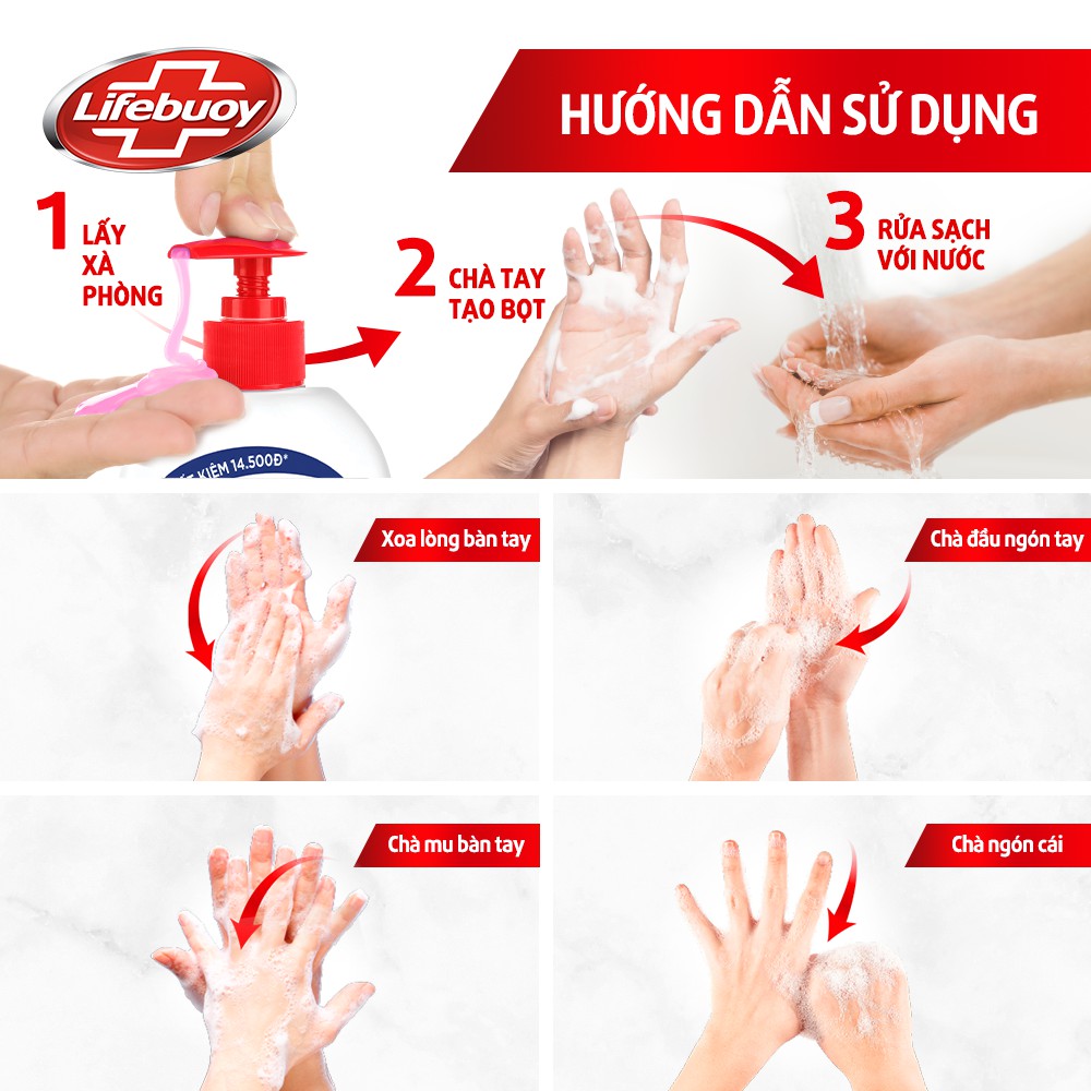 Combo 2 Nước Rửa Tay Lifebuoy Giúp Sạch Khuẩn Và Bạc Bảo Vệ, Bảo Vệ Khỏi 99.9% Vi Khuẩn Gây Bệnh 450G