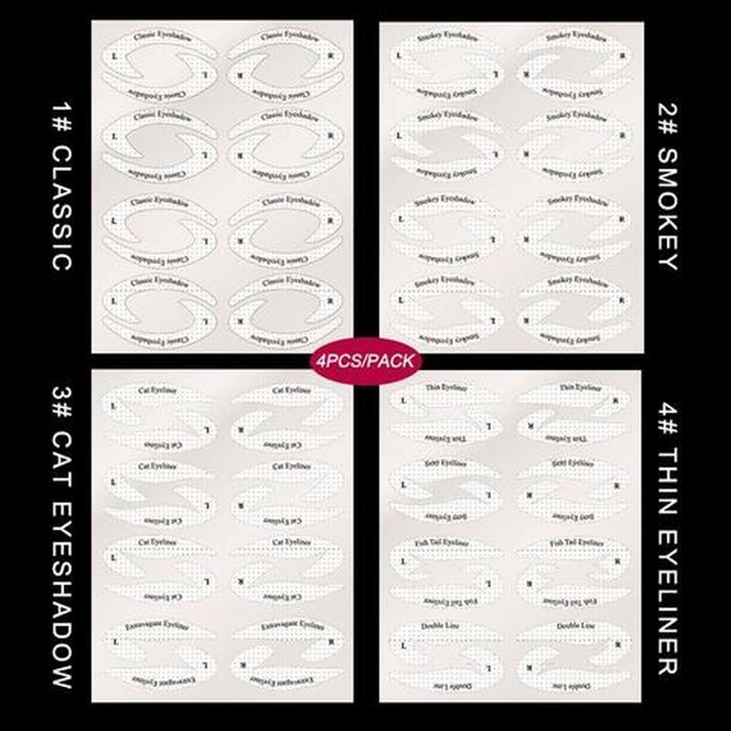 Set 4 Thẻ Kẻ Mắt Làm Từ Vải Không Dệt Có Thể Tái Sử Dụng