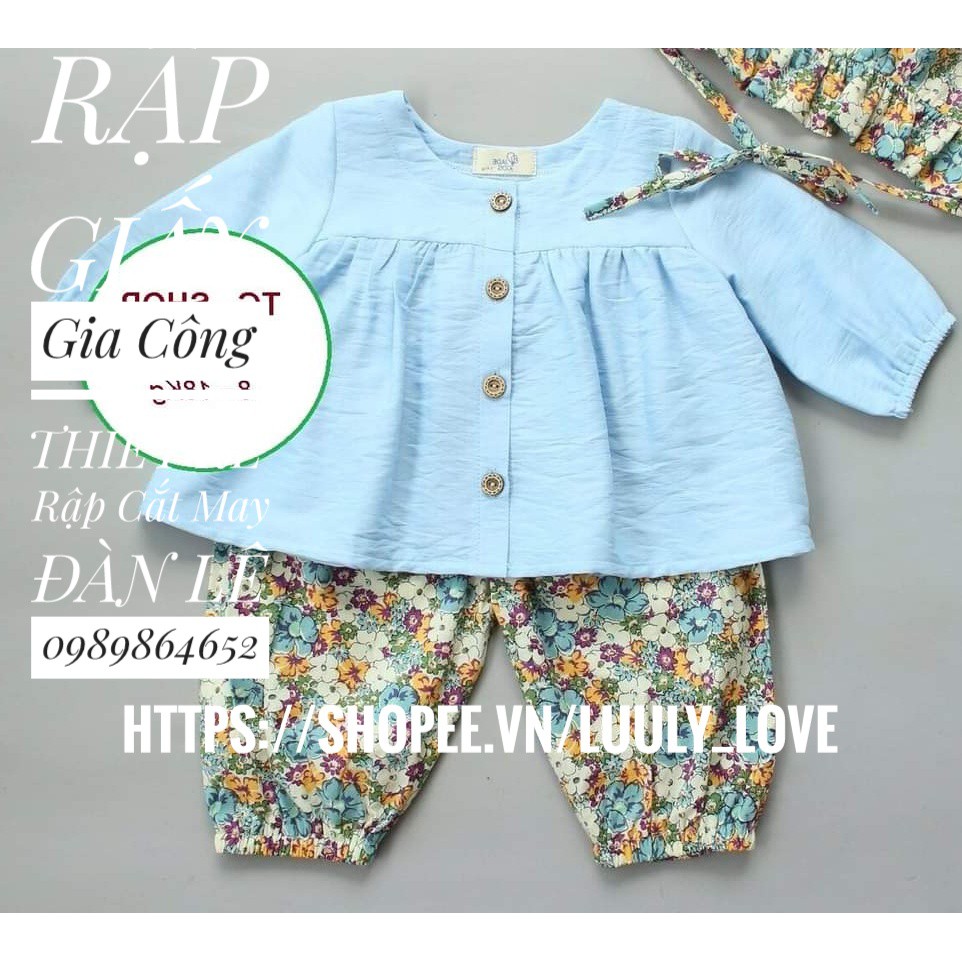Rập giấyBB29_ RẬP GIẤY CẮT MAY BỘ ĐỒ BÉ GÁI (1-12T)