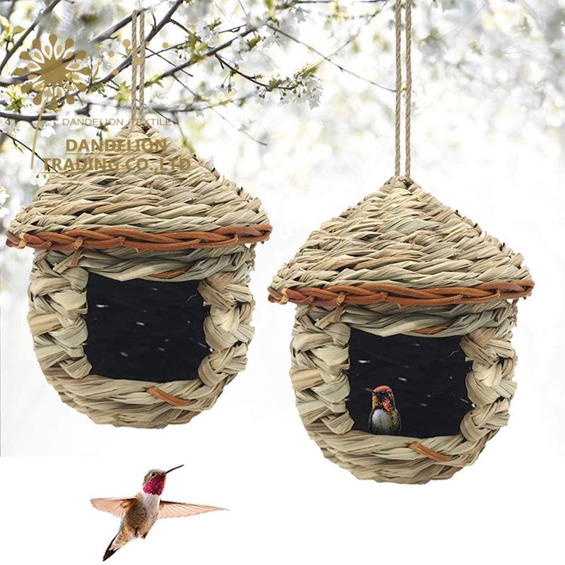 Tổ Chim Bằng Rơm Tự Nhiên Có Móc Treo Độc Đáo Trang Trí Lồng Chim / Vẹt