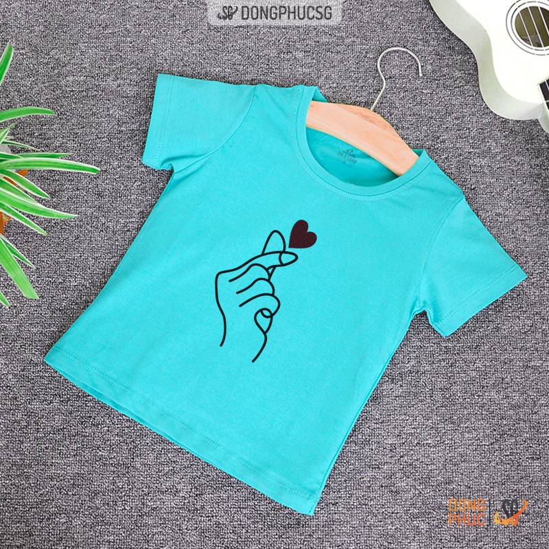 Áo trẻ em bắn tim nổi bật thun cotton mềm mịn phông mát mẻ đủ size cho bé trai bé gái TE309 | SG