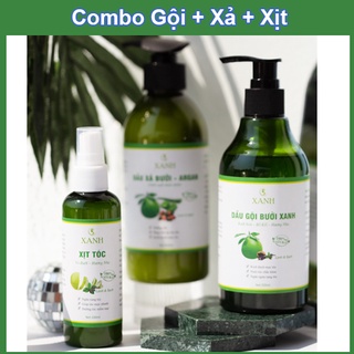 Combo dầu gội bưởi non - dầu xả - tinh dầu xịt bưởi kích thích mọc tóc