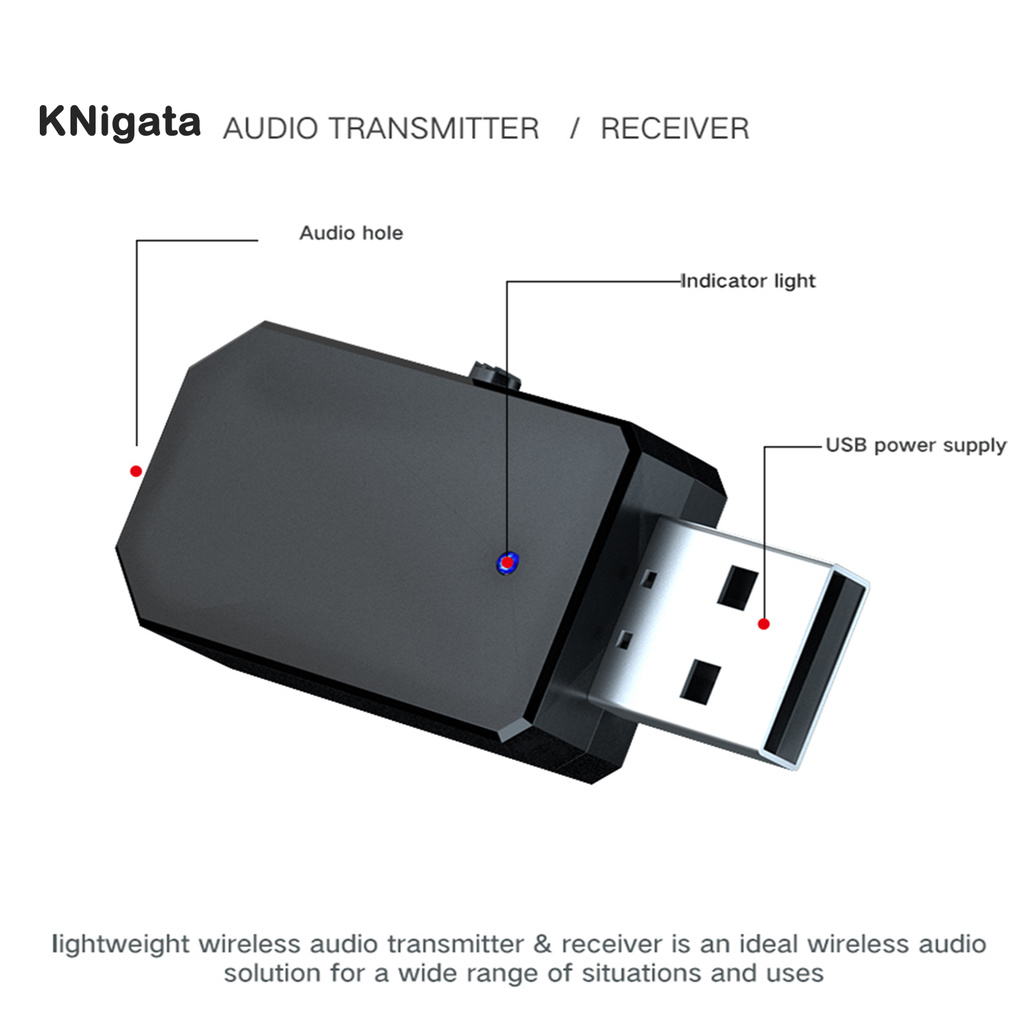 {HAM} KN330 2 in 1 Car Bluetooth 5.0 Audio Receiver Transmitter Stereo Music Adapter