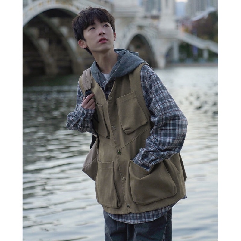Áo gile unisex form rộng Gile Basic Tea nam nữ oversize phong cách ulzzang