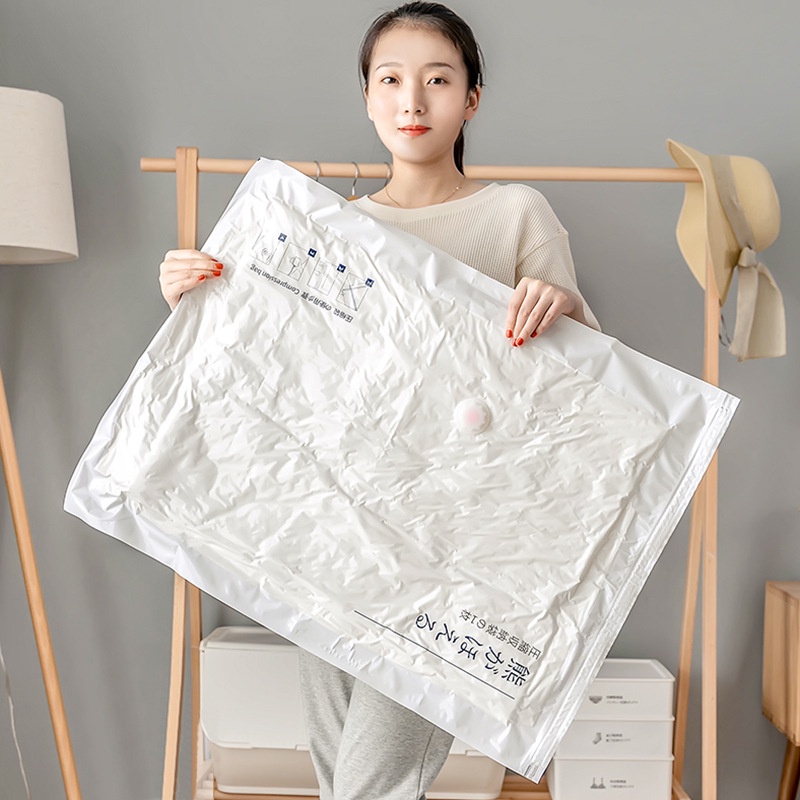 Túi hút chân không SUPO DEPOT đựng quần áo chăn gối chăn màn cỡ lớn tiết kiệm không gian tủ - màu trắng