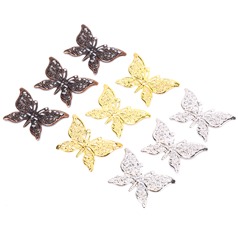 [TheOne] Set 50 Phụ Kiện Kẹp Hình Bướm Cổ Điển Bằng Kim Loại Làm Trang Sức Thủ Công DIY