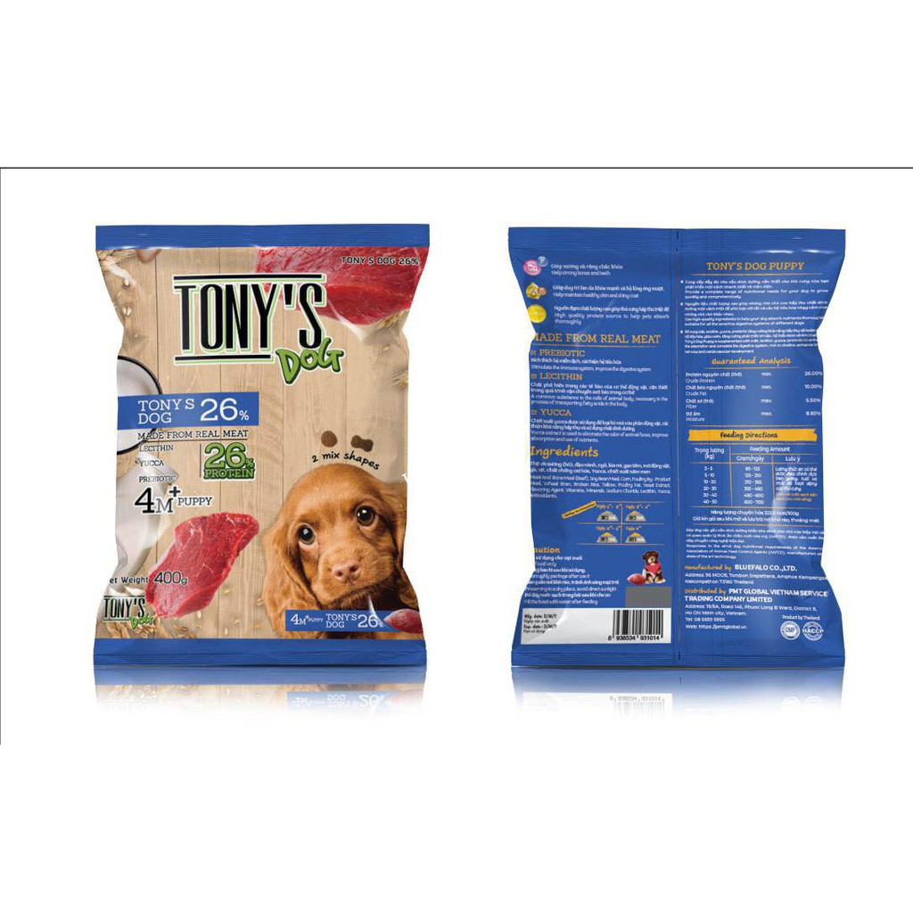 Tony dog puppy - thức ăn cho chó con túi 400g