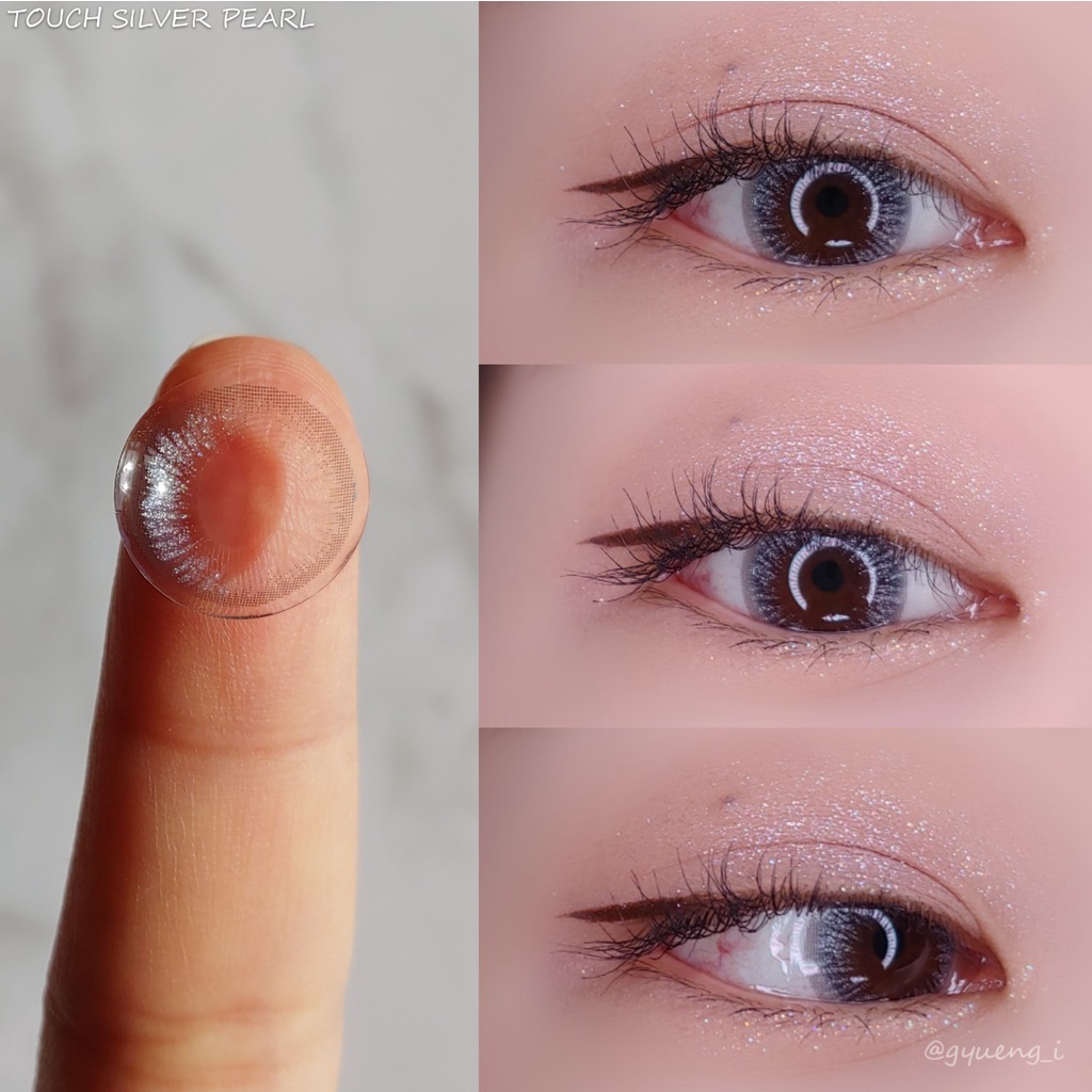 Kính áp tròng màu bạc Touch Silver Pear ANN365 đeo êm 12h dành cho mắt nhạy cảm