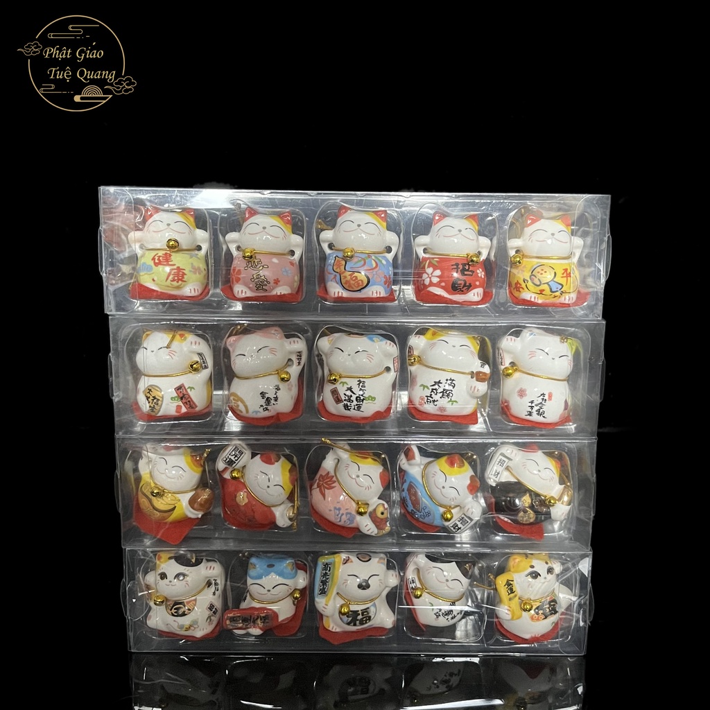 Mèo sứ bộ 5 con nhiều mẫu mã đa dạng - phật giáo tuệ quang