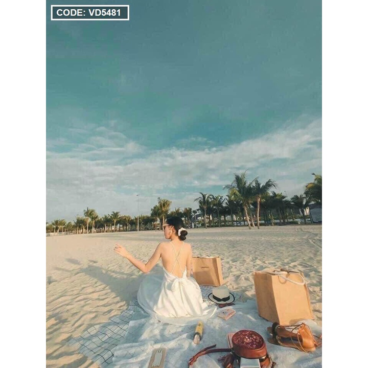 [HCM – hàng cao cấp] Mẫu đầm nữ đẹp maxi trắng 2 dây, đan lưng thắt nơ đắp chéo ngực. | BigBuy360 - bigbuy360.vn