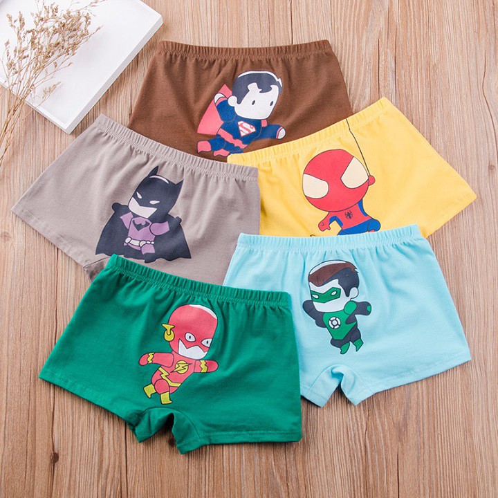 COMBO 5 Quần lót bé trai Boxer Cotton Cartoon Boy