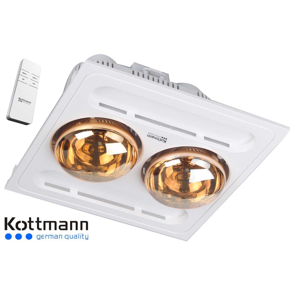 Đèn sưởi âm trần 2 bóng Kottmann K9-R ( có điều khiển), K9-S  550W, BH 3 năm