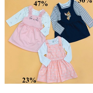 Set body/áo thun và váy yếm bé gái