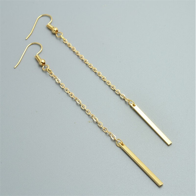 Khuyên Tai Dáng Dài Thiết Kế Đơn Giản Thanh Lịch Cho Nữ