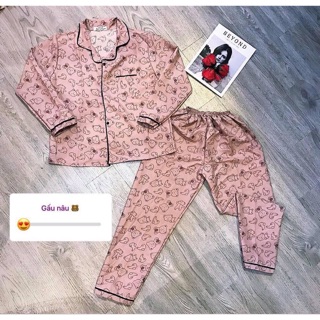 Đồ bộ Kate Thái Gấu nâu tay dài quần dài