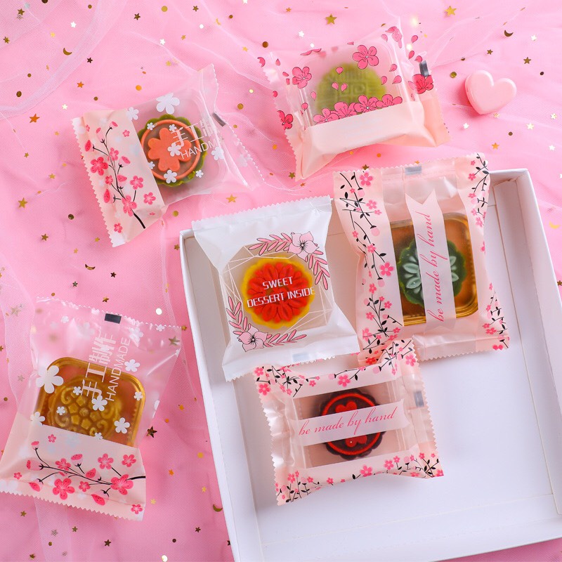 Khay túi trung thu vòng Hoa Handmade 100g (100 chiếc)