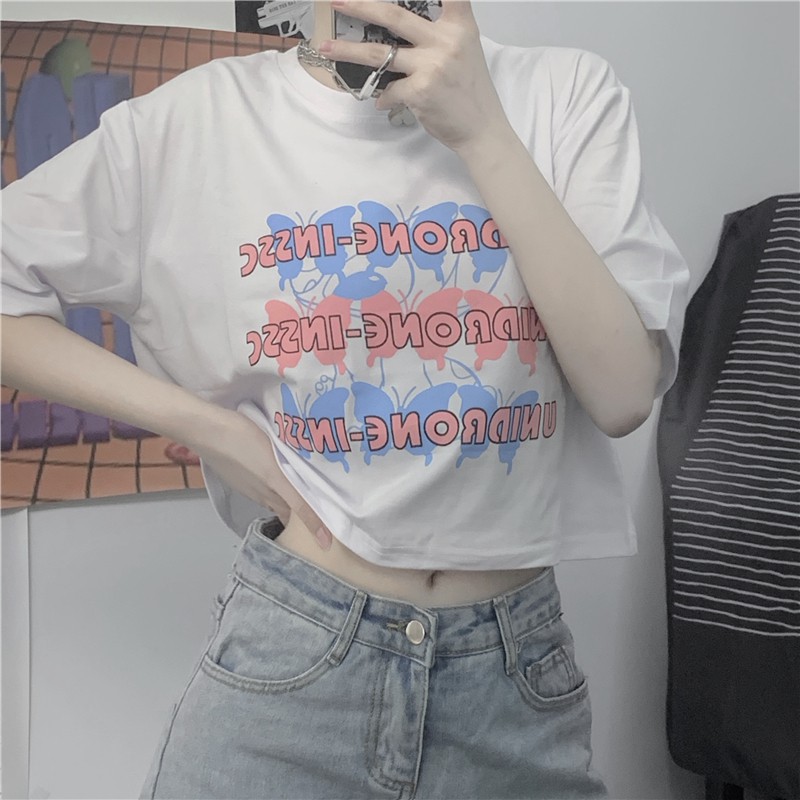 Áo Croptop nữ tay lỡ Yinxx, croptop freesize form rộng CRT01