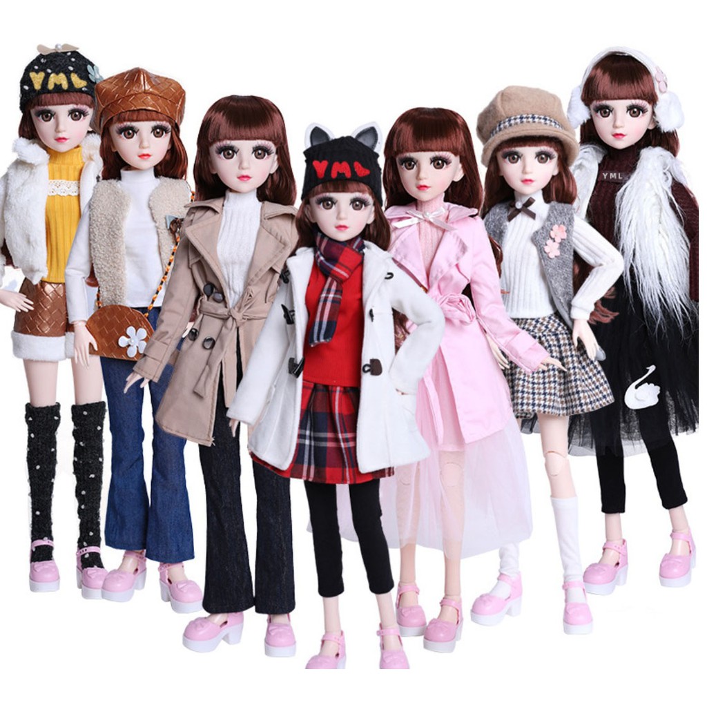 Búp Bê Mắt Ngọc Cao 60 Cm 18 Khớp Mắt Ngọc - Sét Váy Áo Jacket Hồng Sành Điệu