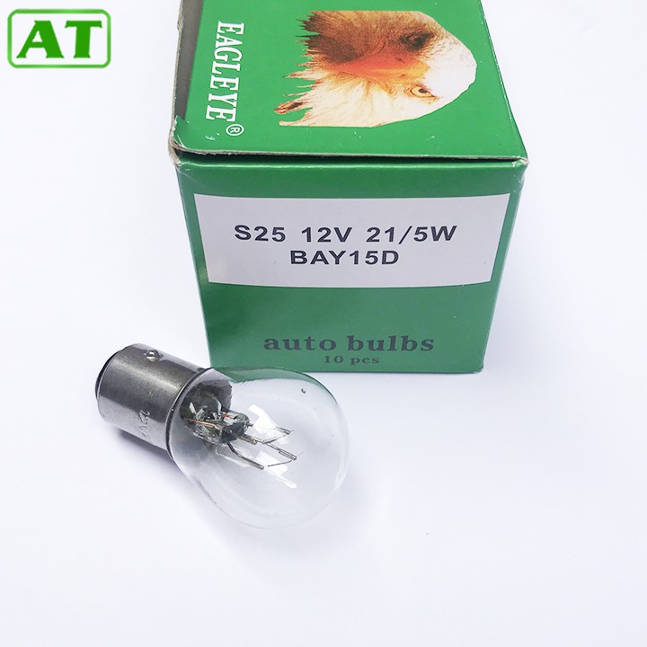 Hộp 10 Bóng Đèn Phanh 2 Tóc 12V-21W Hoặc 24V-21W