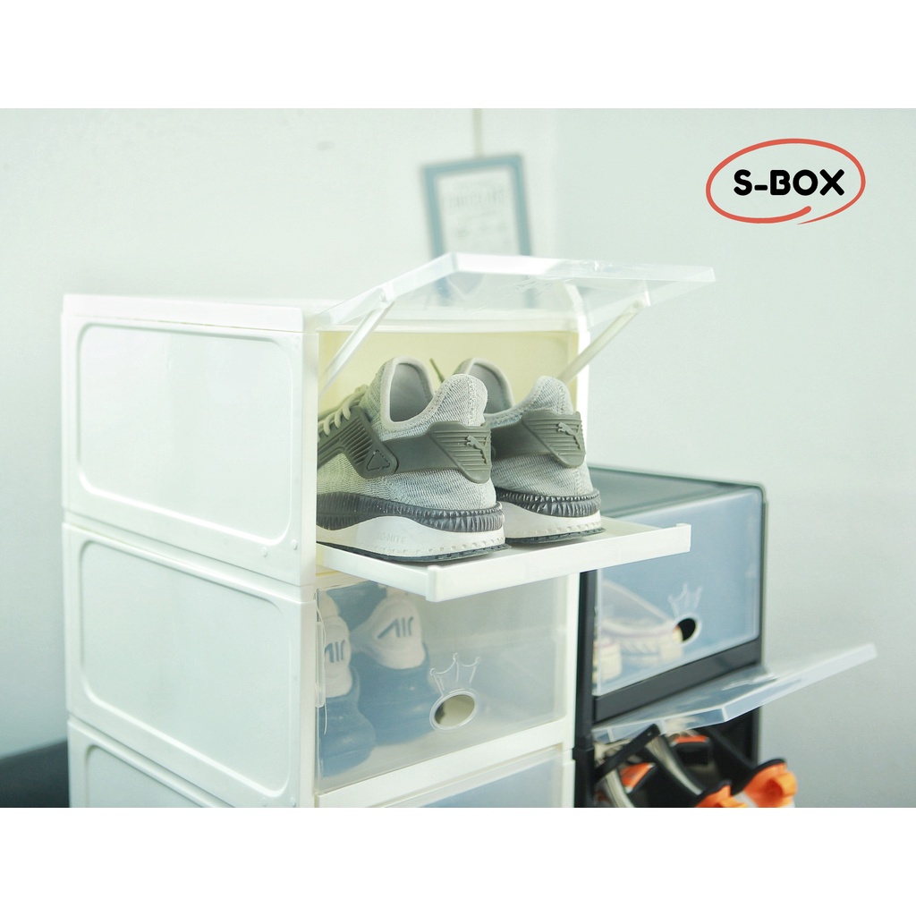 Hộp nhựa đựng giày lẻ SBox - Hộp đựng giày size tiêu chuẩn thiết kế ngăn kéo tiện dụng