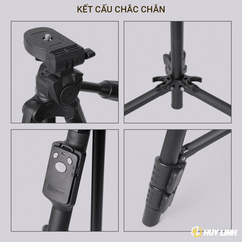 Tripod Yuteng VCT 5208 chính hãng - Đi kèm điều khiển Remote bluetooth và ngàm kẹp vuông | BigBuy360 - bigbuy360.vn