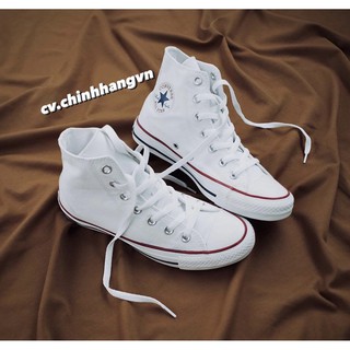 ( 𝙃𝙖̀𝙣𝙜 𝙍𝙚𝙖𝙡 ) Giày Conversse Classic Cao Cổ Màu Trắng&Đen