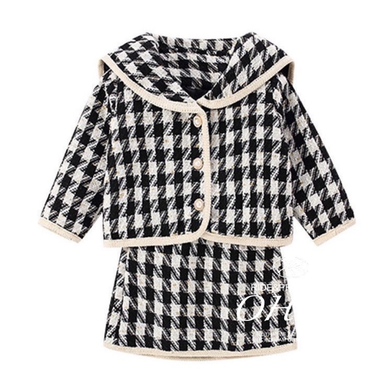 Sét dạ kim sa 2 chi tiết bé gái