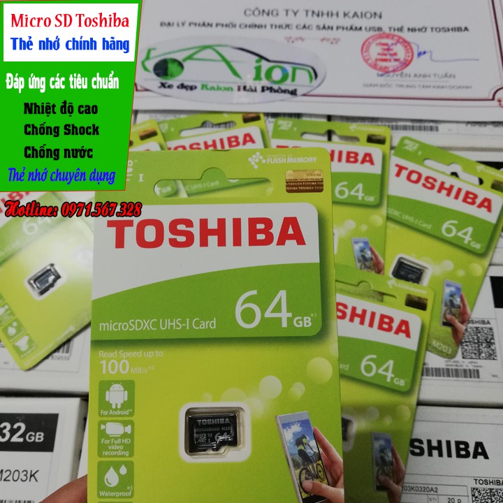 Thẻ Nhớ Toshiba Micro-SD 64GB - chuyên dụng cho Camera Hành Trình, Cam IP, Điện thoại | Thẻ Nhớ MSD32GB - Chính Hãng