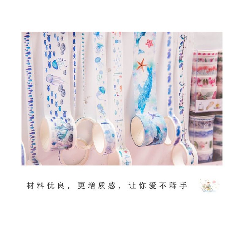 Hộp Băng keo washi hộp 10 cuộn, băng dính trang trí