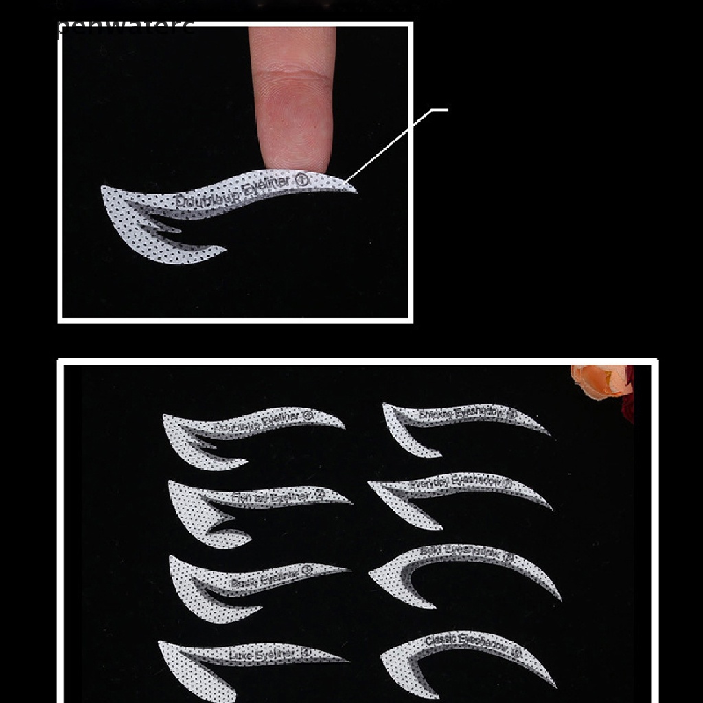 Bộ 24 Thẻ Khuôn Kẻ Mắt Bằng Vải Không Dệt 12 Phong Cách